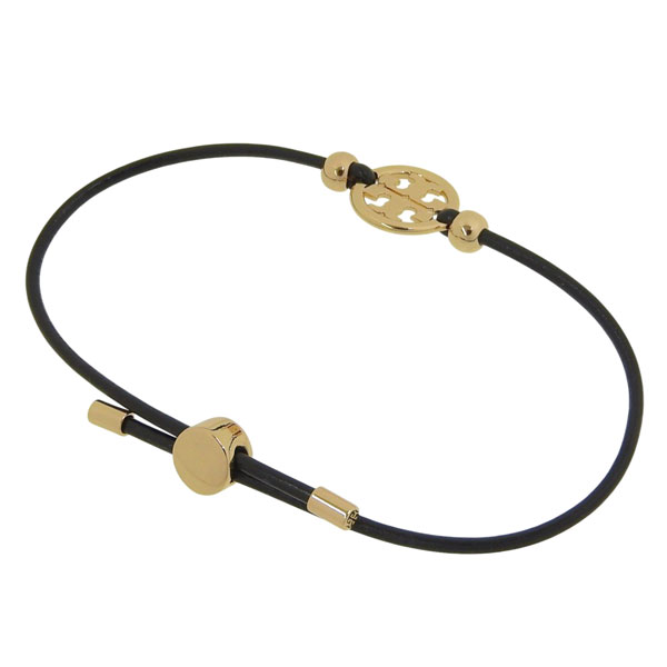 トリーバーチ アクセサリー レディース ブレスレット ブラック レザー MILLER SLIDER BRACELET 144706 720 TORY BURCHの画像