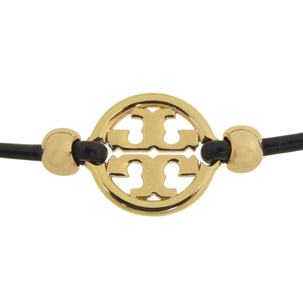 トリーバーチ アクセサリー レディース ブレスレット ブラック レザー MILLER SLIDER BRACELET 144706 720 TORY BURCHの画像