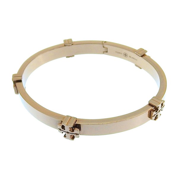 トリーバーチ アクセサリー レディース バングル ブレスレット アウトレット ピンクゴールド CLASSIC LOGO HINGE BANGLE  145434 654M TORY BURCH