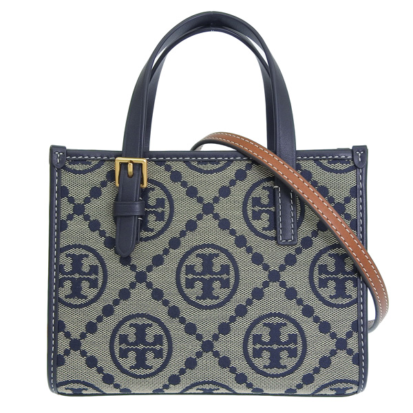 トリーバーチ ショルダーバッグ 2WAY トートバッグ レディース アウトレット キャンバス ネイビーマルチ 145537-405 TORY BURCH