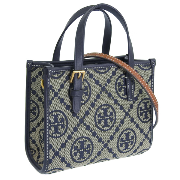 トリーバーチ ショルダーバッグ 2WAY トートバッグ レディース アウトレット キャンバス ネイビーマルチ 145537-405 TORY BURCH