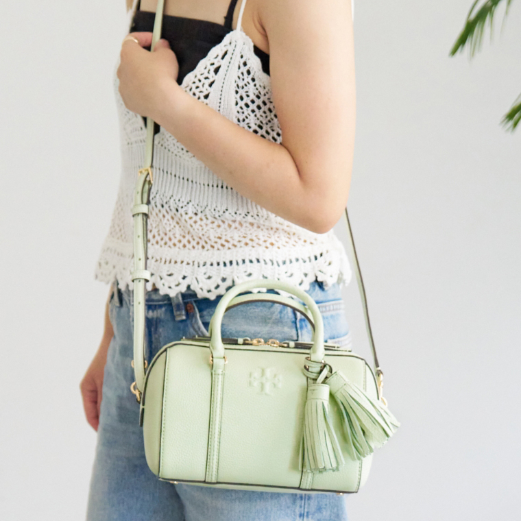 トリーバーチ バッグ レディース ショルダーバッグ アウトレット レザー グリーン テア ミニサッチェル THEA MINI SATCHEL  146449 400 TORY BURCH