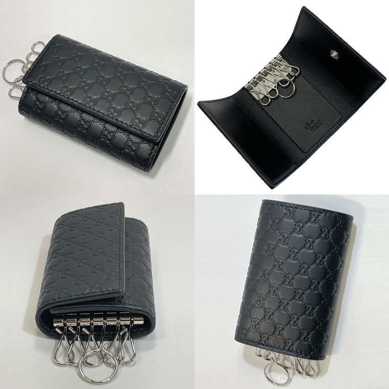 グッチシマ グッチ GUCCI キーケース メンズ ブラック レザー 150402