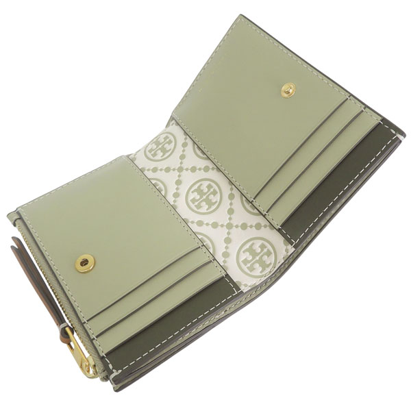 未使用TORY BURCHトリーバーチ　レザー二つ折り財布　ミント TORY BURCH（トリーバーチ） 財布 レディース 2つ折り 折財布