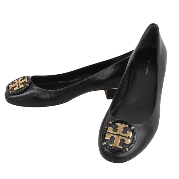 美品 TORY BURCH トリーバーチ パンプス 24.5 さかのぼり 7.5 ブラック 
