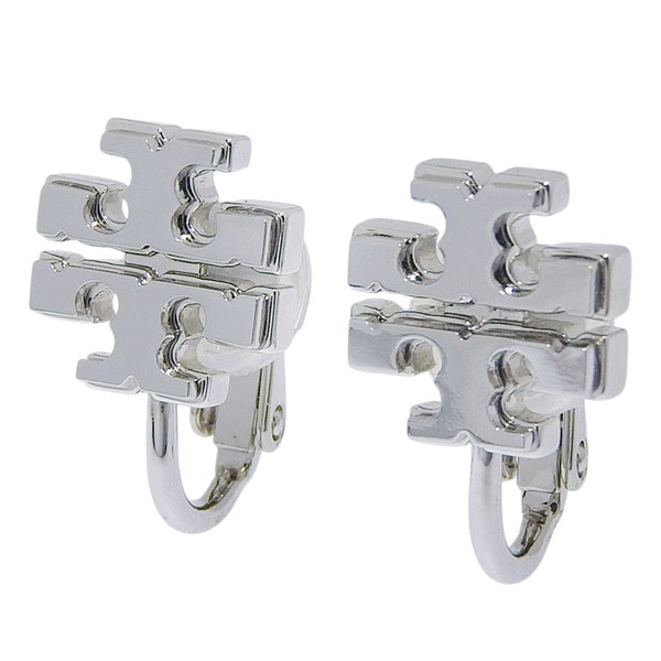 トリーバーチ アクセサリー レディース イヤリング アウトレット シルバー SMALL LOGO STUD CLIP ON EARRING 160783 022 TORY BURCH