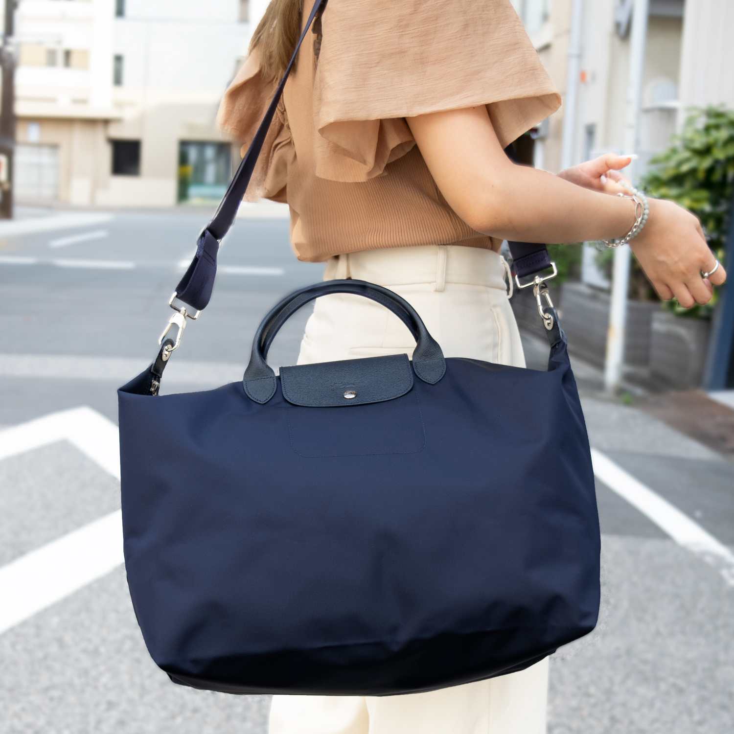 ロンシャン ハンドバッグ ショルダーバッグ 2WAY レディース ルプリアージュ ネオ Lサイズ ネイビー 1624-598-006  LONGCHAMP A4対応