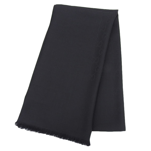 GUCCI グッチ マフラー ストール レディース ブラック GG 冬