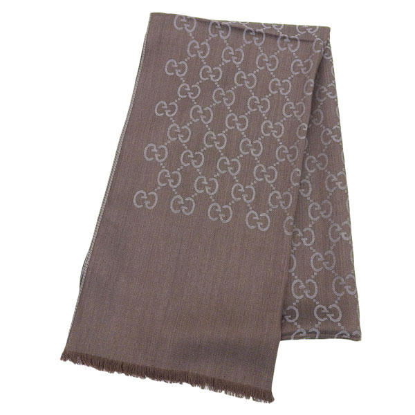 GUCCI（グッチ） マフラー ストール レディース ブラウングレー GG 冬