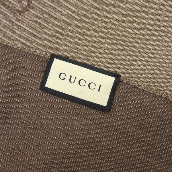 GUCCI ロゴ入りブラウンマフラー GUCCI グッチ マフラー ストール レディース ブラウン GG 冬