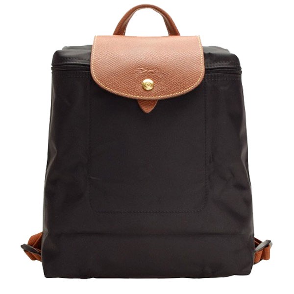 LONGCHAMP リュック プリアージュ ナイロン レザー 折り畳み 黒 茶 LONGCHAMP（ロンシャン） バッグ ル・プリアージュ レディース