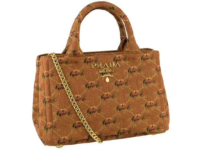 PRADAショルダーバッグ PRADA（プラダ） バッグ ショルダーバッグ 2way チェーン ラメ 花柄