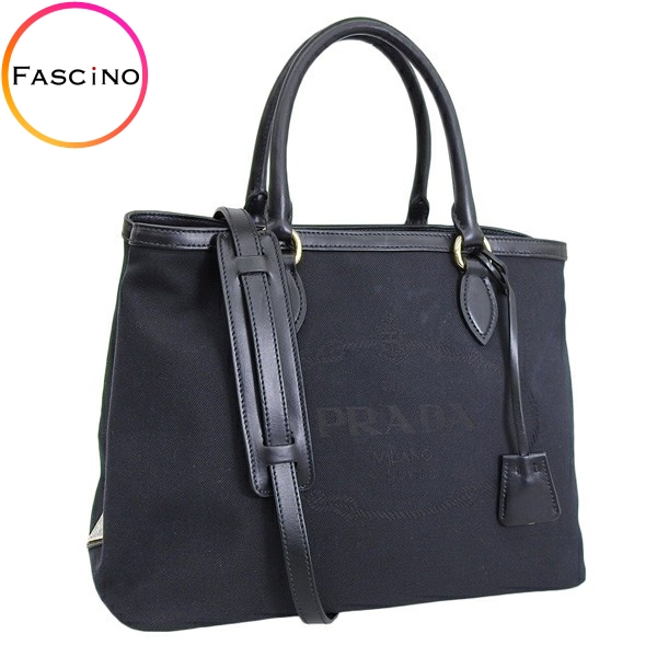 プラダ バッグ レディース ハンドバッグ 2way ショルダーバッグ アウトレット ブラック 1BA579 LOGO JACQUARD PRADA :1ba579logjac nero:FASCINO(ファッシノ)