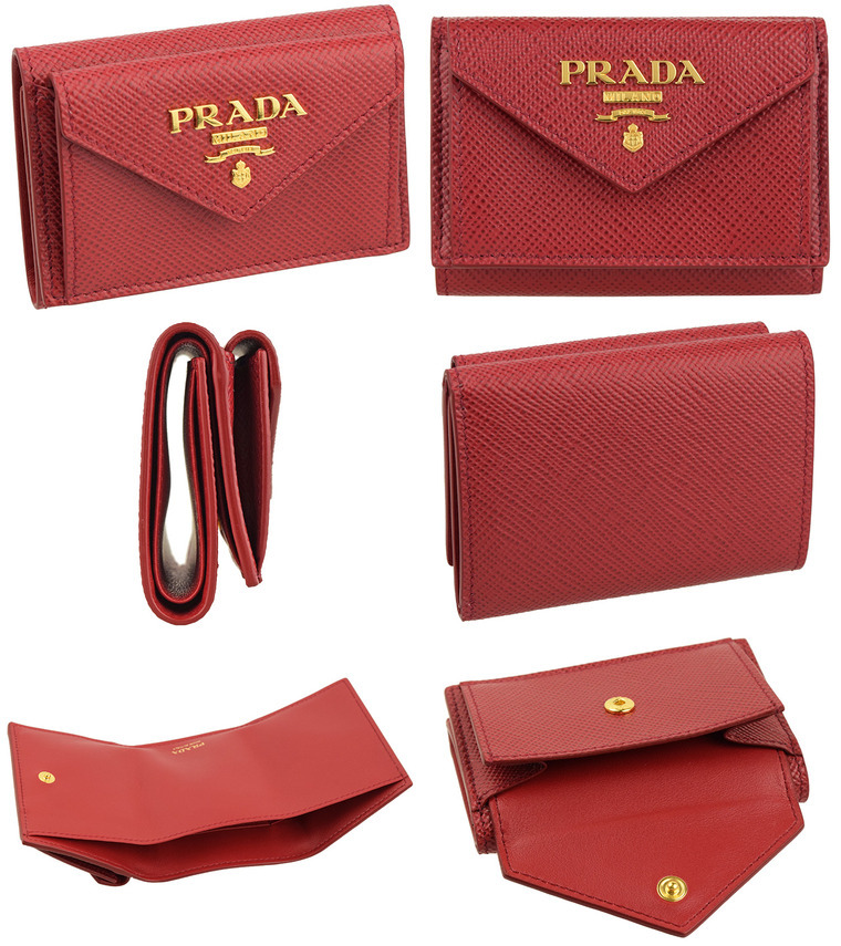 プラダ♦財布 二つ折り コンパクト 三つ折り セール 人気 PRADA 【数量限定セール】プラダ 財布 二つ折り 三つ折り 折財布