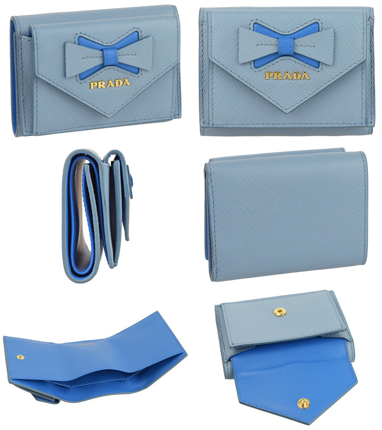 NEW◆PRADA◆ コンパクト ミニ 財布 PRADA プラダ 財布 三つ折り フォーコ レッド ミニ財布