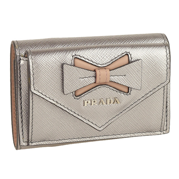 PRADA★セール♪リボン付きコンパクト折りたたみ財布 1MH021 楽天市場】プラダ 財布 三つ折り財布 サフィアーノ ミニ財布