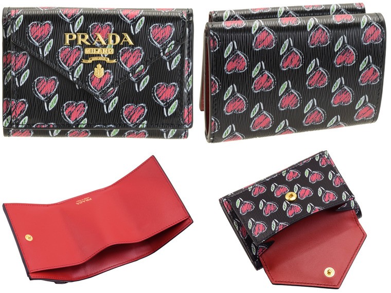 PRADA（プラダ） 財布 三つ折り財布 ミニ コンパクト ハート