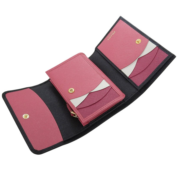 ★美品 プラダ財布★ プラダ PRADA 財布 二つ折り財布 折りたたみ財布 小銭入れ付き PR