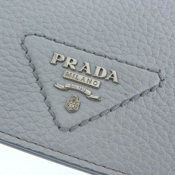 PRADA 二つ折り財布 ホワイト×ブルー PRADA（プラダ） 中古 二折財布 レディース ブランド サフィアーノ