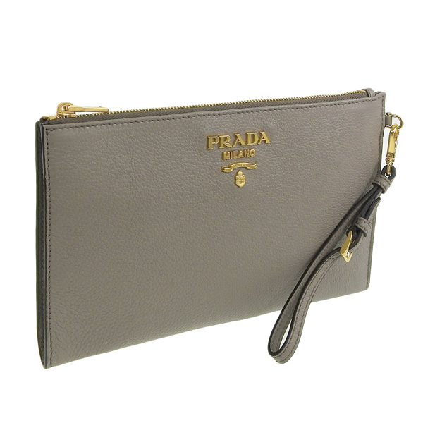 プラダ PRADA ポーチ財布 クラッチバッグ グレー メンズ 1nh023 アウトレット