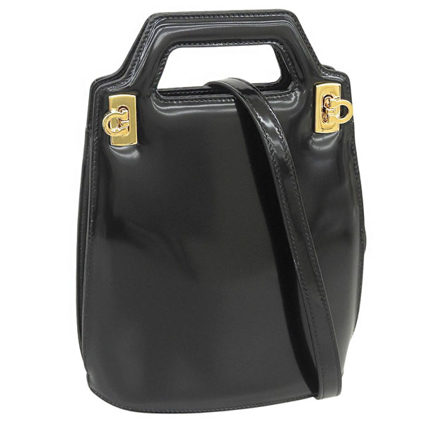 フェラガモ ボストン 2way ナイロン レザー ブラック FERRAGAMO（フェラガモ） バッグ レディース ショルダーバッグ 2way 斜
