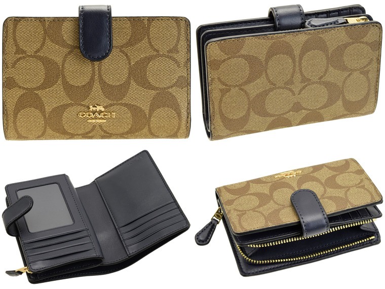 COACH（コーチ） 財布 折財布 二つ折り L字ファスナー シグネチャー
