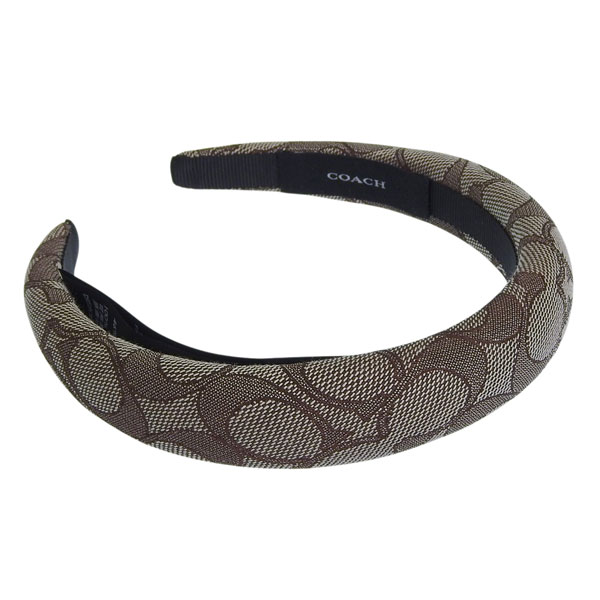 KK COACH ロゴ入りブラウンヘアバンド COACH（コーチ） アクセサリー レディース ヘアーバンド オーク SIG C