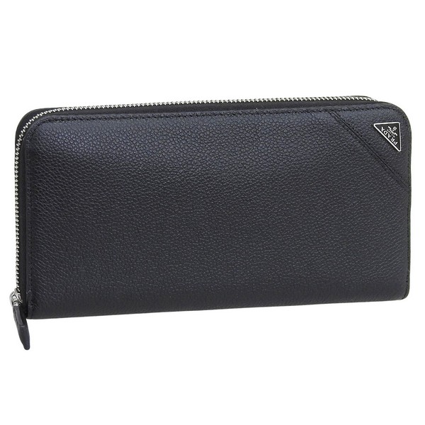 PRADA（プラダ） 財布 メンズ 長財布 アウトレット レザー ブラック