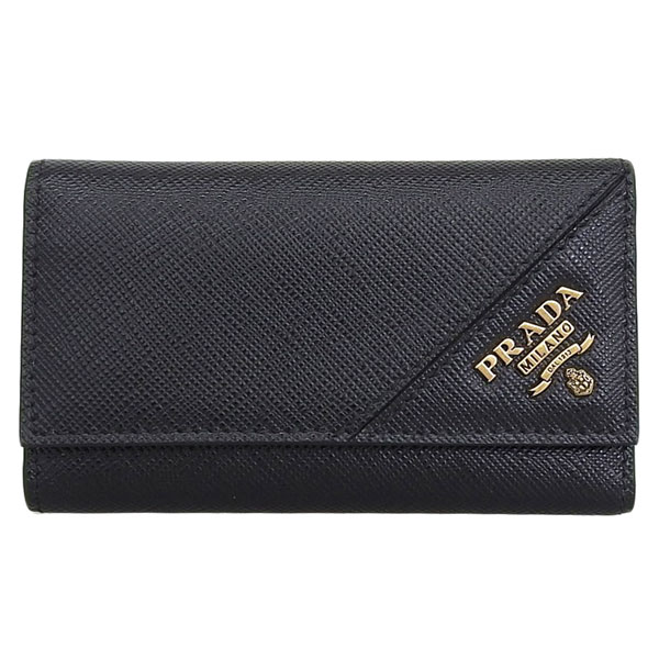 PRADA プラダ　サフィアーノ　キーケース　6連　2PG222　ブラック プラダ PRADA PRADA キーケース 2PG222 QHH 6連 サフィアーノ