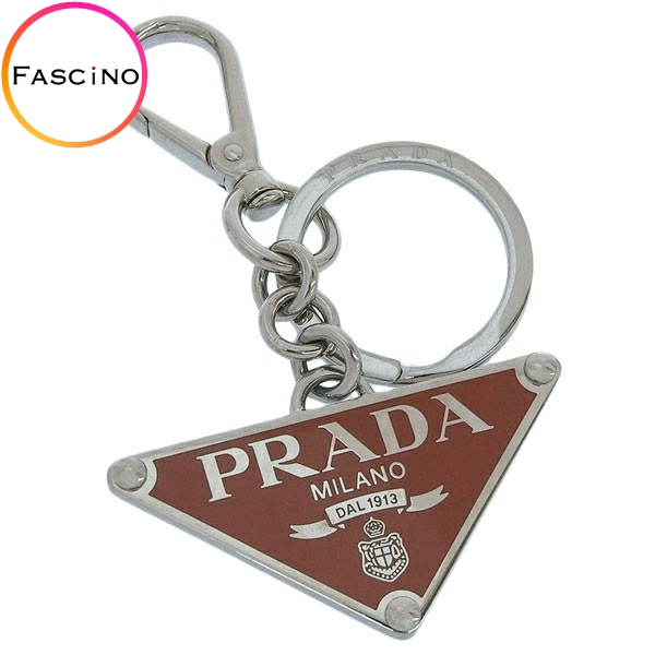 プラダ キーリング キーホルダー バッグチャーム レディース アウトレット オレンジ 2PS057 ACCIAIO+SMALT PAPAYA PRADA