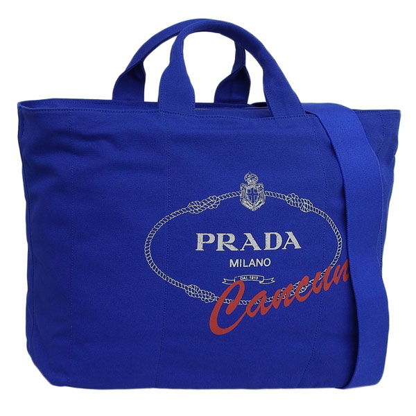 プラダ バッグ レディース ショルダーバッグ トートバッグ 2WAY アウトレット ネイビー カナパ CANAPA TOTE L COBALTO  2VG022 PRADA A4対応