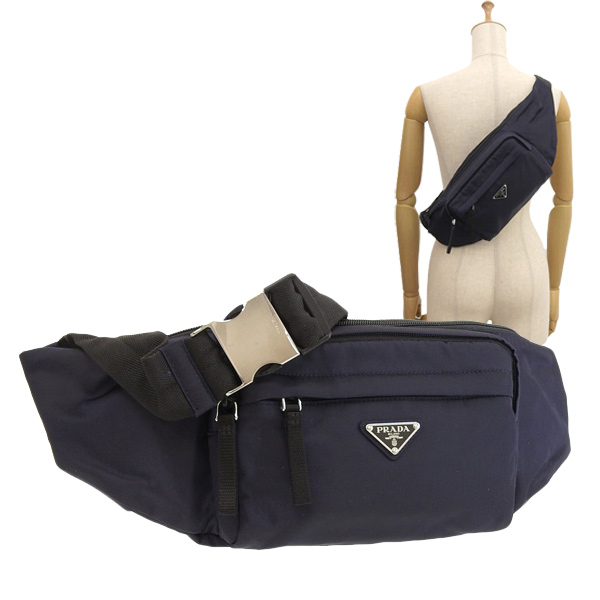 プラダ　ドラムバッグ　ボディーバッグ 中古・古着通販】PRADA (プラダ) ドラムボディバッグ グリーン