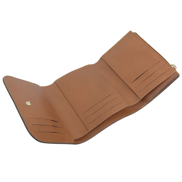 ロンシャン 財布 ロゴ 三つ折り財布 レザー 革 ブラウン 茶色 LONGCHAMP Wホック財布 両開き財布 コンパクト財布 ミニ財布 ミニウォレット ウォレット サイフ【中古】 30021-hau-504b.jpg