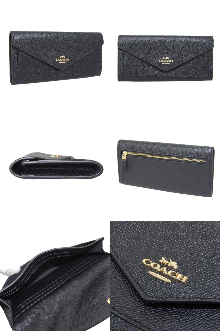 COACH（コーチ） 長財布 レザー ブラック レディース 3033 : FASCINO