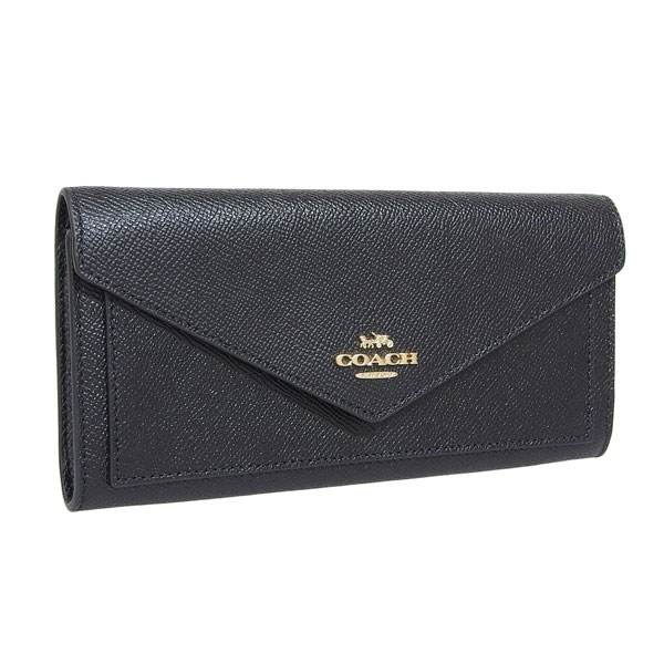 COACH ブラック 長財布 ストラップ付き COACH（コーチ） 長財布 レザー ブラック レディース 3033 : FASCINO
