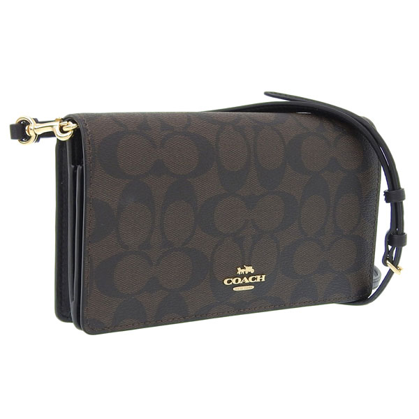 COACH（コーチ） ウォレットショルダー バッグ ブラウン シグネチャー