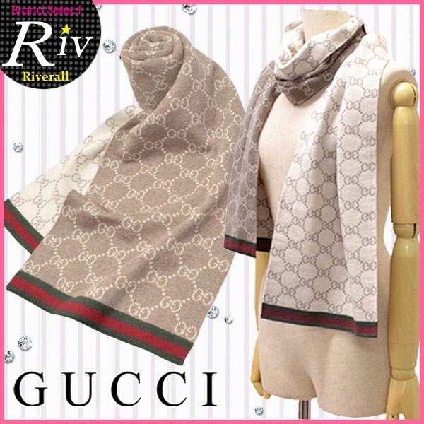 GUCCI GG ウールマフラー ブラック（型番: 325806） GUCCI（グッチ） GUCCI GG柄 マフラー ストール 325806 アウトレット