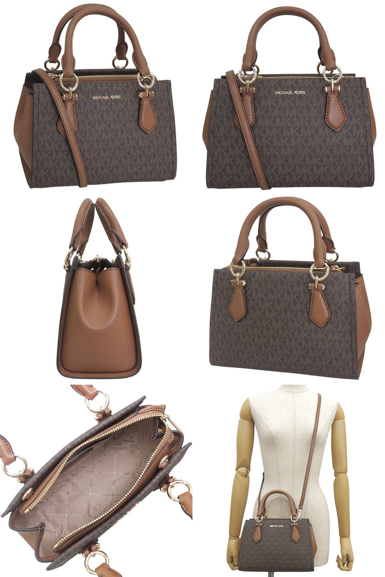 【極美品】マイケルコース 2wayバッグ ブルックリン 編み込みレザー ブラウン レディース 【極美品】マイケルコース 2wayバッグ ブルックリン