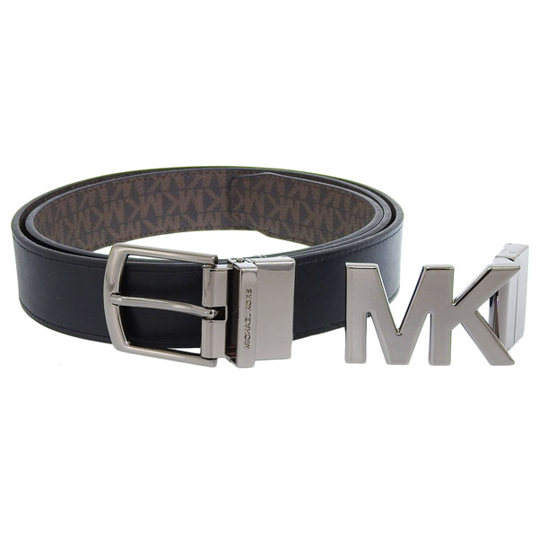 【新品】マイケルコース MK バックル ベルト ブラウン ベージュ S 男女兼用 マイケルコース MICHAEL KORS ベルト （ブラウン） -waja bazar - 海外