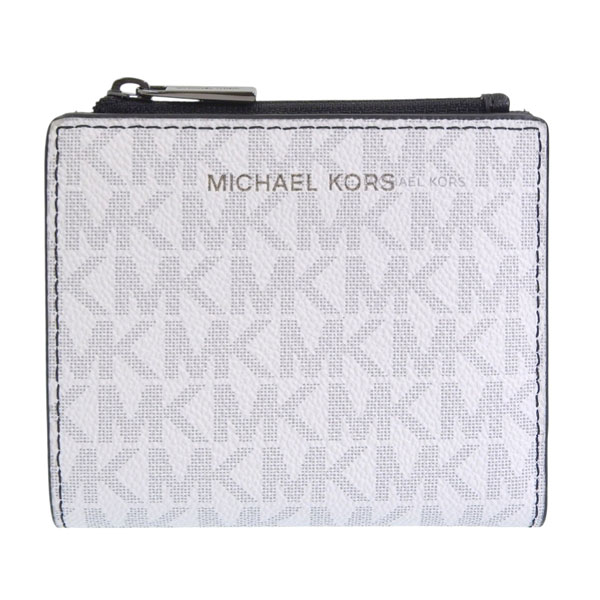 新品☆MICHAEL KORS メンズ　ホワイト シグネチャー レザー 折り財布 MICHAEL KORS マイケルコース 財布 メンズ 2つ折り 折財布