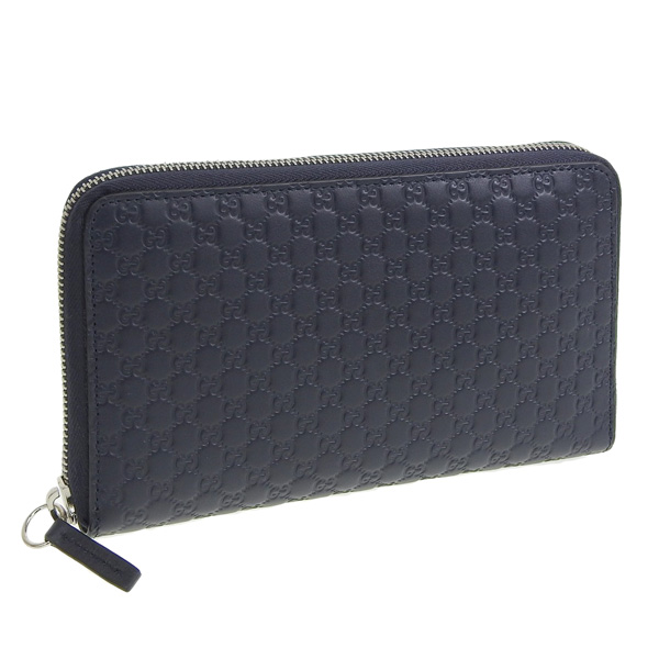 GUCCI　長財布 GUCCI（グッチ） 長財布 ラウンドファスナー 財布 ネイビー ユニ