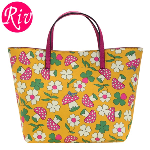 最終価格　グッチ　GUCCI　トートバッグ　きのこ　キノコ GUCCI グッチ バッグ トートバッグ 花柄 キノコ柄 アウトレット 410812