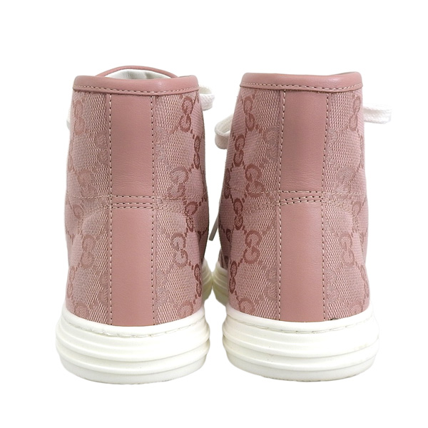 GUCCI（グッチ） スニーカー 靴 キャンバス ピンク 36 1 2 レディース