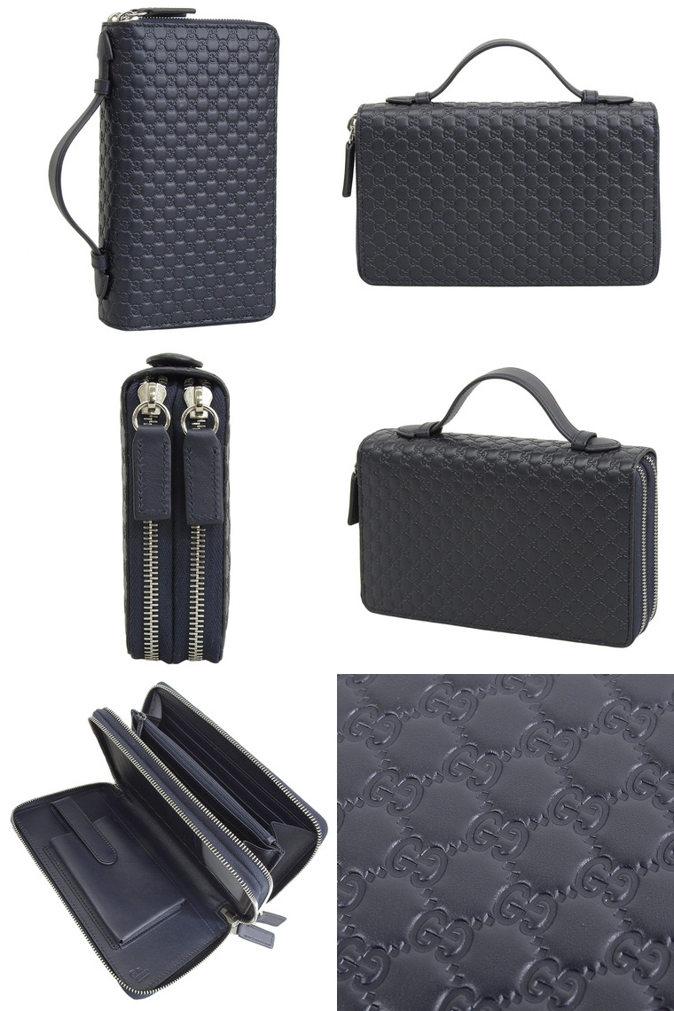 90s GUCCI グッチ セカンドバッグ 財布 ネイビー 本革 レザー GG GUCCI グッチ セカンドバッグ レザー ネイビー メンズ 中古– 【公式