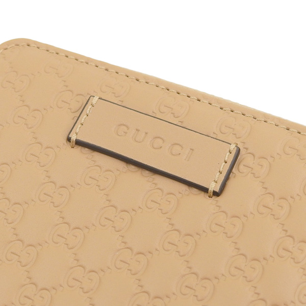 グッチ　限定品　マイクロシマ　パンチングレザー　ブラウンベージュ GUCCI（グッチ） 財布 二つ折り レディース アウトレット 折財布