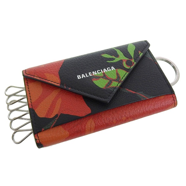 BALENCIAGA バレンシアガ 6連キーケース フラワー柄 イエロー系 BALENCIAGA - 新品 バレンシアガ BALENCIAGA キーケース