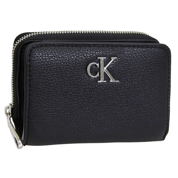 【新品】カルバンクライン 2つ折り財布 CKロゴレディースウォレット 軽量 黒 Calvin Klein（カルバン・クライン） 財布 レディース 2つ折り 折財布