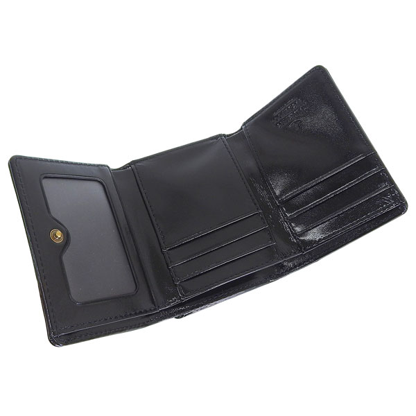 Vivienne Westwood　三つ折り財布　レザー　ブラック　ゴールド金具 VivienneWestwood ヴィヴィアンウエストウッド 三つ折り財布
