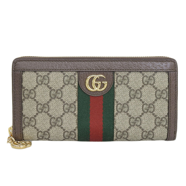 GUCCI（グッチ） 財布 レディース 長財布 ラウンドファスナー ブラウン