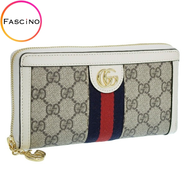 グッチ 財布 レディース ラウンドファスナー 長財布 アウトレット ベージュ×ホワイト 52315496IWG9794 GUCCI :52315496iwg9794:FASCINO(ファッシノ)